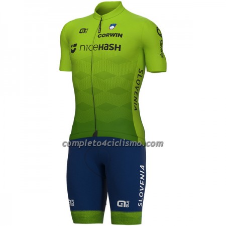 Completo Maglia + Pantaloncino con bretelle 2022 Nazionale Slovena Manica Corta